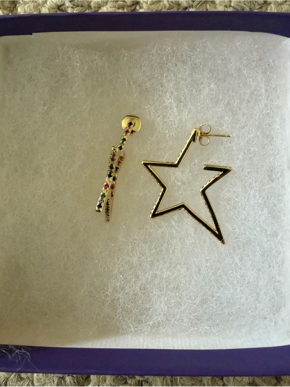 Melinda Maria Caroline Pave Star Huggie Earrings